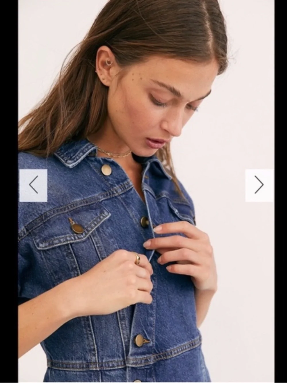 Free People The City Asymmetrical Denim Mini Dress Size XS